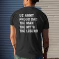 Mens US Army Proud Dad The Man The Myth The Legend Mens Back Print T-shirt Gifts for Him