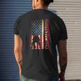 Mens Usa Flag Football Dad Pittsburgh Lineman Fathers Day Mens Back Print T-shirt Gifts for Him