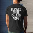 Mens Vintage Blessed To Be Called Pops For Grandpa Mens Back Print T-shirt Gifts for Him