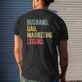 Mens Vintage Husband Dad Marketing Legend Retro Mens Back Print T-shirt Gifts for Him