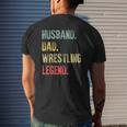 Mens Vintage Husband Dad Wrestling Legend Retro Mens Back Print T-shirt Gifts for Him
