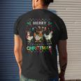 Merry Christmas Chicken Christmas Lights Ugly Sweater Mens Back Print T-shirt Gifts for Him