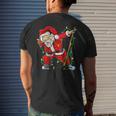 Merry Christmas Ice Hockey Dabbing Santa Claus Hockey Player Mens Back Print T-shirt Gifts for Him