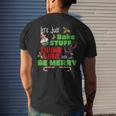 Merry Christmas Wine Baking Holiday Pajamas Mens Back Print T-shirt Gifts for Him