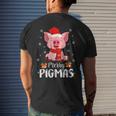 Merry Pigmas Pig Christmas Santa Hat Xmas Light Farmer Mens Back Print T-shirt Gifts for Him