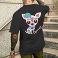 Mexican Sugar Skull Chihuahua Men's T-shirt Back Print Gifts for Him