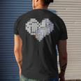 Minesweeper Heart Valentine's Day Mens Back Print T-shirt Gifts for Him