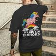 Mir Egal Ich Bin Ein Unicorn Fun T-Shirt mit Rückendruck Geschenke für Ihn