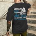 Morgen Müde Abends Blau - Jungen vom Straßenbau Kurzärmliges Herren-T-Kurzärmliges Herren-T-Shirt, Deutsch Geschenke für Ihn