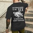 With Motorradfahren Ist Wie Sex Motif T-Shirt mit Rückendruck Geschenke für Ihn