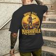 Music City Nashville Tennessee Vintage Guitar Country Music Men's T-shirt Back Print Funny Gifts