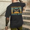 Nächstes Level Ich Werde Papa 2024 Ankündigung Gamer T-Shirt mit Rückendruck Geschenke für Ihn