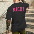 Name Nicki Personalized I Love Nicki Vintage Retro Men's T-shirt Back Print Gifts for Him