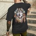 Native American Headpiece Native American Indian Wolf Men's T-shirt Back Print Gifts for Him