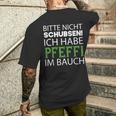 Nicht Schubsen Pfeffi Bauch Kurzärmliges Herren-T-Kurzärmliges Herren-T-Shirt - Schwarz, Spaßiges Tee Geschenke für Ihn