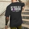 My Niece Is A Warrior Epilepsy Awareness Purple Ribbon Men's T-shirt Back Print Gifts for Him