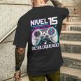 Nivel 15 Desbloqueado Cumpleaños 15 Años Camiseta Hombre Estampado Espalda Regalos para él