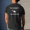 No Runway No Problem Helicopter Pilot Mens Back Print T-shirt Gifts for Him