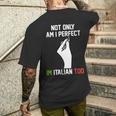 No Solo Soy Perfecto También Soy Italiano Camiseta Hombre Estampado Espalda Regalos para él