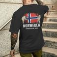 Norwegen Angeln 2024 Angler Norwegen Angeln T-Shirt mit Rückendruck Geschenke für Ihn