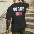 Norwegian Flag Norwegian Flag T-Shirt mit Rückendruck Geschenke für Ihn