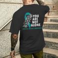 You Are Not Alone Sexual Assault Awareness Month Teal Ribbon Men's T-shirt Back Print Gifts for Him
