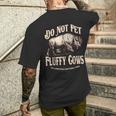 Do Not Pet The Fluffy Cows Yellowstone National Park Men's T-shirt Back Print Gifts for Him