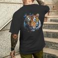 Obra De Arte De Tigre Colorido Animal Arte Tigre Camiseta Hombre Estampado Espalda Regalos para él