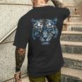 Obra De Arte De Tigre Ojos Azules Arte Animal Tigre Camiseta Hombre Estampado Espalda Regalos para él