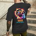 Ohio Total Solar Eclipse 2024 Pug Dog With Glasses Men's T-shirt Back Print Gifts for Him