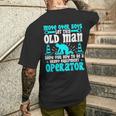 Old Man Heavy Equipment Operator Occupation Men's T-shirt Back Print Gifts for Him