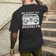 Old School Portable Stereo Retro Music No Sleep Til Brooklyn Men's T-shirt Back Print Gifts for Him