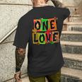 One Love Black History Month Pride African American Kente Men's T-shirt Back Print Gifts for Him