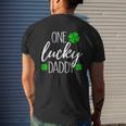 One Lucky Dad Matching St Patricks Day Mens Back Print T-shirt Gifts for Him