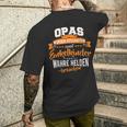 Opa Enkelkinder Helden Grandfather & Grandpapa Black T-Shirt mit Rückendruck Geschenke für Ihn