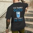 Ouzo Trinker Kurzärmliges Herren-T-Kurzärmliges Herren-T-Shirt - Lustiges Griechenland Motiv für Griechen Geschenke für Ihn