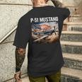 P-51 Mustang American Ww2 Fighter Airplane P-51 Mustang Men's T-shirt Back Print Gifts for Him