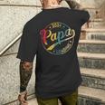 Papa 2024 Laden Papa Werden 2024 Retro Papa Est 2024 T-Shirt mit Rückendruck Geschenke für Ihn