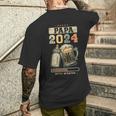 Papa 2024Aterschaft Baby Ankündigung Werdenderater T-Shirt mit Rückendruck Geschenke für Ihn