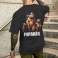 Papa Bärater 3 Kinder Familien Papaatertag T-Shirt mit Rückendruck Geschenke für Ihn