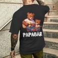 Papa Bärater Tochter Sohn Papa Gitarre Spielenatertag T-Shirt mit Rückendruck Geschenke für Ihn