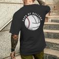 Papa Baseballolleyball Spieler Tochter Sohn Sport Team Dad T-Shirt mit Rückendruck Geschenke für Ihn