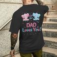 Papa Geschlecht Offenbaren Elefant Rosa Blau Passende Familieater T-Shirt mit Rückendruck Geschenke für Ihn