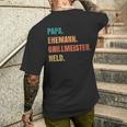 Papa Grillmeister Ehemann Held T-Shirt mit Rückendruck Geschenke für Ihn