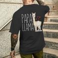 Papa Lama Lustig Passende Familie Stamm Papa Opa T-Shirt mit Rückendruck Geschenke für Ihn