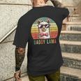 Papa Lama Lustiges Lama Alpaka T-Shirt mit Rückendruck Geschenke für Ihn