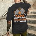 Papa Is My Name Pickleball Is My Game Pickleball Game Mens Back Print T-shirt Gifts for Him
