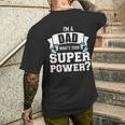 Papaater Spruch Superkräfte T-Shirt mit Rückendruck Geschenke für Ihn