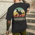 Papasaurus Dinosaur Papa Tyrannosaurus Dino Twin Pack Mit-Ausschnitt T-Shirt mit Rückendruck Geschenke für Ihn