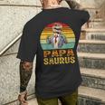 Papasaurus Papaatertag Bester Papa T-Rex Papaatertag T-Shirt mit Rückendruck Geschenke für Ihn